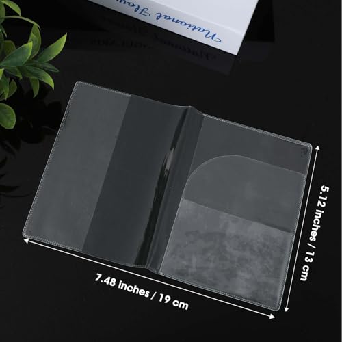 6 PCS Passport Book Holder, Clear Passport Cover Plastic Passports Protectors Sleeves Waterproof Passport Holder for Travel Family ID Card Document Organizer (7.48 × 5.12 Inch)2