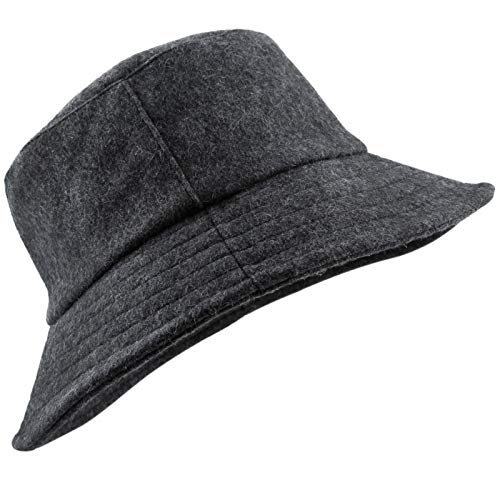 Samtree Winter Wool Bucket Hat For Women Men, Casual Warm Woolen Unisex Outdoor Fisherman Cap, Deep Grey #TOP1