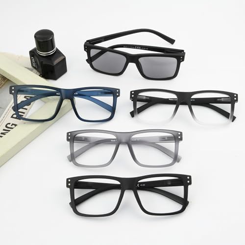 Image of Eyekepper Readers 0.25, Oversized Reading Glasses Women Men, 5pack Clear | Stylish Mens Womens Cheaters,Large Fashion Reader Eyeglasses,All-Day Comfort Spring Hinges,Scratch Resistant for Work /Crafts