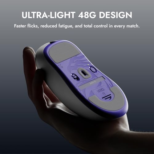 Image of Kreo Anzu V2 Wireless Gaming Mouse, 48g Ultra-Light Ergonomic Mouse, PixArt 3311 Sensor, 12000 DPI, 2.4GHz /Bluetooth /USB-C, 1000Hz Polling, Huano 80M Switches, 50+ Hr Battery (Black)