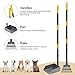 Heeyoo Dog Pooper Scooper, Dog Poop Tray and Rake Set, Pet Waste Removal Scoop with Long Adjustable Sectional Stainless Handles