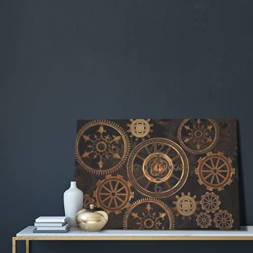 Toile murale moderne engrenages de précision bronze affiche OUSIKA - 5