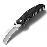 WORKPRO Pocket Knife, Hawkbill Folding Utility Knife with Lanyard Hole and Belt Clip, Electrician Knife for Cable Skinning and Carpet, Linoleum, Cardboard, Rope, Wire Cutting