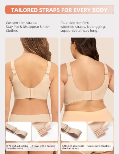 Image of PoseFree Jelly Bras for Women No Underwire, Supportive Wireless Comfort Bra, Full Coverage Back Smoothing Bra