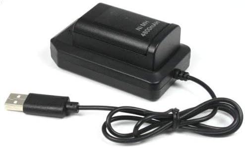 OSTENT USB Charger Dock Station + Rechargeable Battery for Microsoft Xbox 360 Wireless Controller Color Black