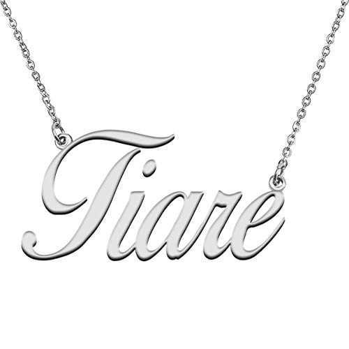 GR859C Custom 18K Gold Plated Necklace with Name Tiare for Women