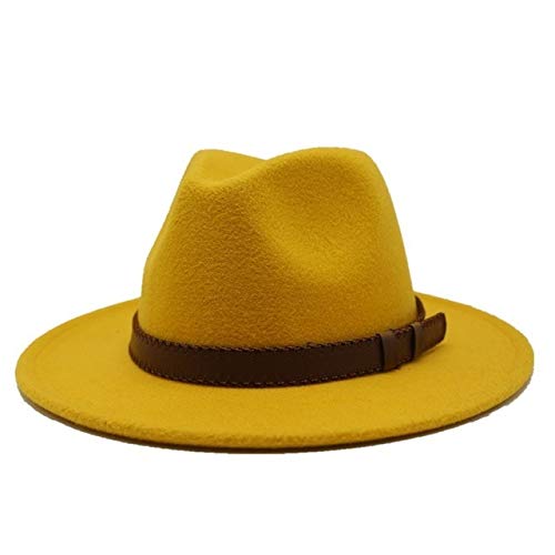 Winte Mens Jazz Fedora Hat Wool Khaki Jazz Hats Female National Casual