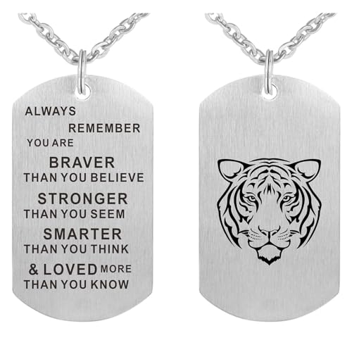 Tiger Necklace Tiger Jewelry Tiger Keychain Tiger Dog Tag Pendant Necklace Tiger Gift for Men Women