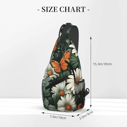 Morrales Sling con Estampado Flores para Viaje 15.3x7.2x3.5 in miniatura 3