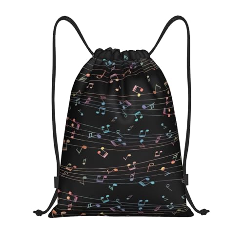 Cute Music Note Drawstring Bag,Fashion Sport Gym Drawstring Backpack Beach Travel Sackpack for Men Women