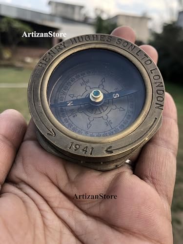 Brújula de bolsillo de latón artesanal miniatura 2
