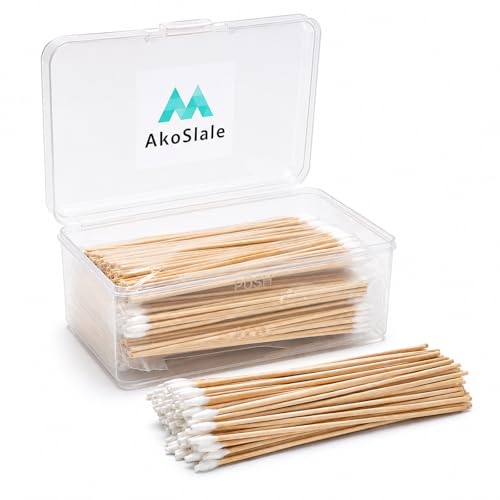 Image of Pointed Cotton Swabs 6 Inch 400 Count - Precision Tapered Wooden Cotton Swabs for Gun Cleaning, Makeup Correction & Dog Ear Care | Extra Long Lint-Free Dual Tip Cotton Tipped Applicators
