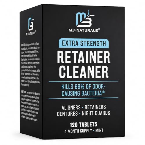Retainer Cleaner Tablets, Denture Cleaner, Mint, 4 Month Supply by M3