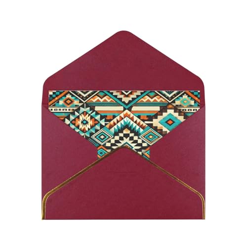 allgobee Blank Greeting Cards With Colorful Navajo Pattern Aztec Envelopes For Holidays,Birthdays,Weddings,Thank You Notes