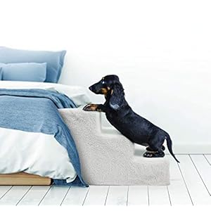   Pet-Parade-Three-Step-Pet-Stairs--Easy-Access-to-Beds-and-Couches-for-Pets--Easy-Assembly-Removable-Cover--Easy-Cleaning