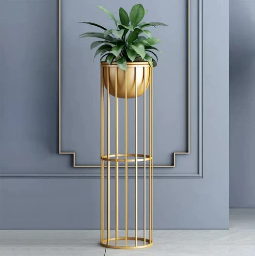 Nu InventionModern Planter Plant Pot with Gold Stand for Indoor Metal (Gold) (B0BNBN2CBJ) Amazon Price History, Amazon Price Tracker