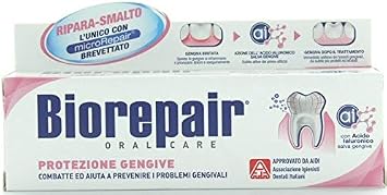 Biorepair: Protezione Gengive (Gum Protection) Toothpaste with microRepair * 2.5 Fluid Ounce (75ml) Tube (Pack of 2) * [ Italian Import ]