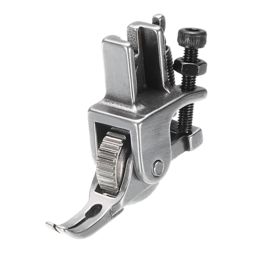 QUARKZMAN Prensa De Costura Ajustable con Rueda De Hierro Prensa De Cremallera De Acero Inoxidable para Coser PVC Cuero Y Tela para Máquina De Coser Industrial