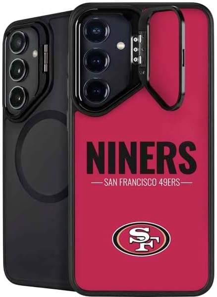 Skinit Kickstand Phone Case Compatible with Galaxy S25 - Officially Licensed NFL San Francisco 49ers Black Performance Series Design