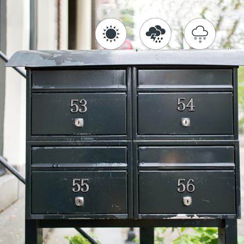 Image of 20pcs Reflective Mailbox Number Stickers, 2in Long 0-9 House Address Label Self Adhesive Decals Sign Accessories Supplies for Outside Door Mail Box