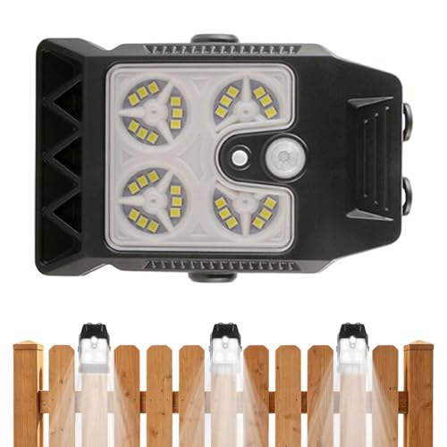 Genérico Outdoor Solar Fence Lights   Waterproof Motion Sensor for Clip On Deck Lighting | Solar Powered with Wall Mounted LED Security, Lamps for Backyard Patio Pathway Porch RV Garage Shed