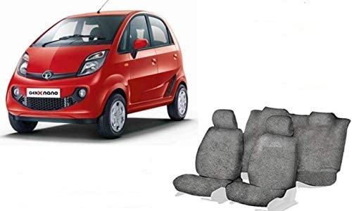 Image of AUTOKAAR Cotton Fabric Heavy Grey Towel SEAT Cover for TATA Nano