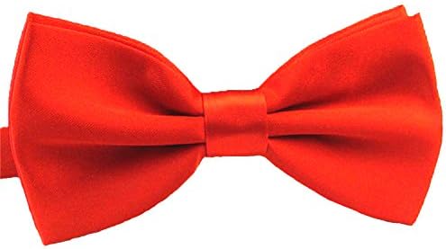 Men Bow Tie Adjustable Length Wedding Male Fashion Boys Satin Bowties one size Red