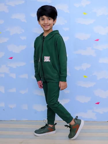 Image of The Mom Store Kids Sweatshirt With Joggers Set| Cotton With French Terry | Cute Prints | Warm | For Boys & Girls | Trendy Winter Sets For Kids | Hoodie And Sweatpant Set