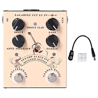[Premium Sound Quality]: Delivers clean, melodious, bright, and mellow tones that enhance your guitar’s natural sound for a professional audio experience. [Dual Band Equalizer]: Features a treble boost pedal switch to brighten tones and an anti feedb...