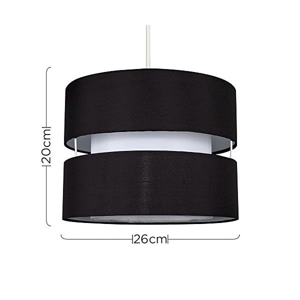 Modern 2 Tier Cylinder Ceiling Pendant Light Shade - Image 3