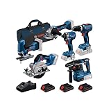 Bosch 6 Piece Combo Kit 18V Professional with 3 x ProCORE 4.0Ah Batteries, Charger and Tool Bag.