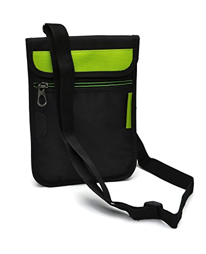 Image of Saco Soft Durable Pouch for HP Slate 7 Voice Tab - Green Sleeve case Cross Body Tablet Carrying Case Bag