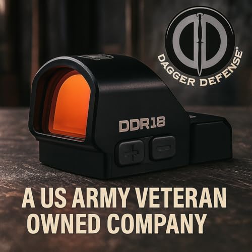 Dagger Defense DDR18, red dot reflex sight- Only for RMR style pistols - Will only fit pistols with RMR footprint and picatinny mount for rifles, 1 MOA, motion activated, multiple brightness settings.
