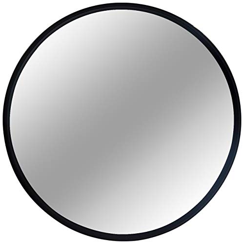 huiyuan Black Round Wall Mirror - 24 Inch Large Round Mirror, Rustic Accent Mirror for Bathroom,Suitable for Bathroom, Living Room, Dressing Table,