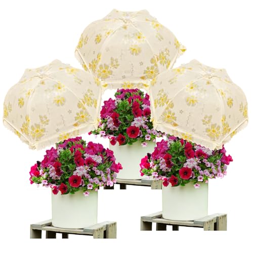 TIMSO 3-Pack Adjustable Plant Shade Umbrellas for Outdoor Gardens –...