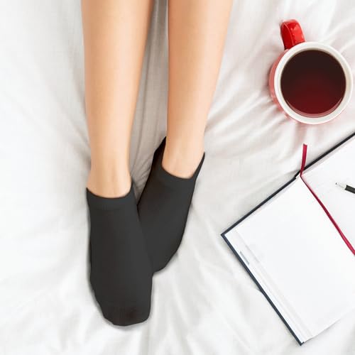 Image of 6 Pairs Ankle Socks for Women Breathable Cotton Socks Anti Slip Low Cut Soft Casual Socks
