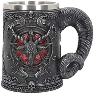 Nemesis Now Black, B4648N9 Baphomet Tankard 16.5cm Mug, Resin w/Stainless Steel, 600 milliliters