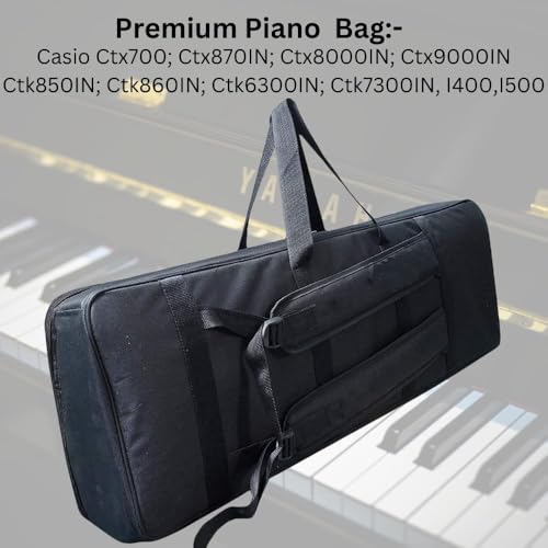 Image of IMAGINEA 40 Inch Piano Bag for 61 Keys Electronic Keyboard - Compatible with Yamaha PSR-F52, F51, E263 & Casio CTK2550, CTK3500, CT-S200, CT-S300, Portable Storage Bag (Black)