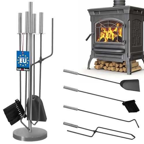 KOTARBAU® 5tlg. Edelstahl Kamingarnitur Kaminofen Besteck