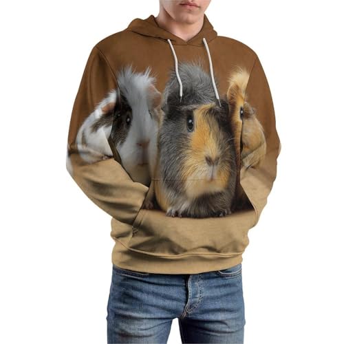 Sweat à capuche cochon d'inde avec impression numérique 3D premium et cordon ajustable - 5