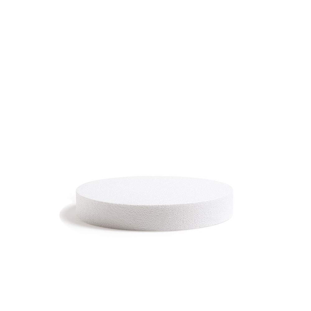 Decora 0173925 POLYSTYRENE Disk Ø 25X5H cm, Polistirolo, Off- White
