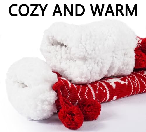 Image of BenSorts Women Thick Christmas Slipper Socks Non Slip Grippers Size 6-10