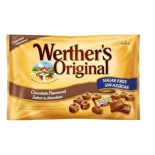 Werther's Original Caramelos Toffee de Mantequilla y Nata con Sabor a Chocolate Sin Azúcar - Bolsa de 1 kg - Sin Gluten y Aptos para Vegetarianos y Diabéticos - Para Compartir y Regalar