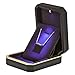 LED Jewelry Gift Box Case Elegant Velvet Necklace Pendant Box Bracelet Box with LED Light for Jewelry Display Wedding Engagment Valentine's Day Black Size：2.75