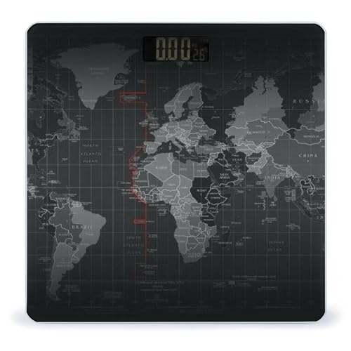 Báscula Digital para Baño con Mapa Mundial Negro miniatura 1