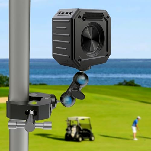 MAGOLFIN Golf Cart Speaker with Metal Mount, IPX7 Portable Bluetooth Speaker 24H Playtime, 18W Loud Stereo Sound Speaker for Golf Cart Accessories, Golf Gifts for Men