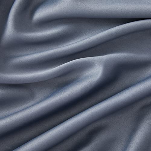 Hlc.me Laurance Grey Blackout Curtains 84 Length - Total Zero Privacy & Fully Shaded Heat Absorbing Thermal Insulating Window Panels Grommet Drapes For Living Room, 2 Panels (Steel Grey, 52 W X 84 L) #TOP6