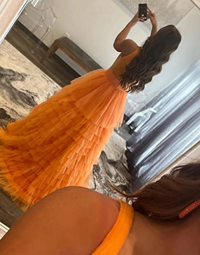 Tulle Tiered Prom Dresses for Women 2025 V Neck Formal Evening Dress Long Ball Gown2