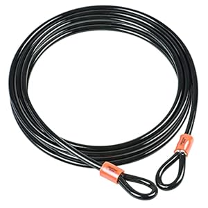 Burg-Wächter Unisex’s 750 1000 dubbele lus vinyl gecoate multi-gestrande gevlochten stalen kabel, zwart, 10mm x 10m
