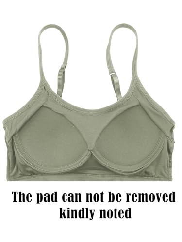 Image of Blulu 3 /6 / 12 Pcs Camisole Bra Wireless Padded Cotton Bralette Mini Cami Bras with Adjustable Straps for Women Girls